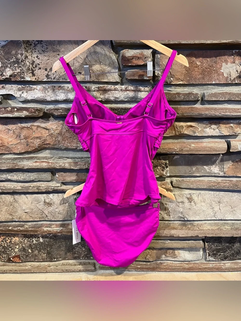 Anne Cole Fuchsia Tankini Swimsuit with Convertible Bottoms